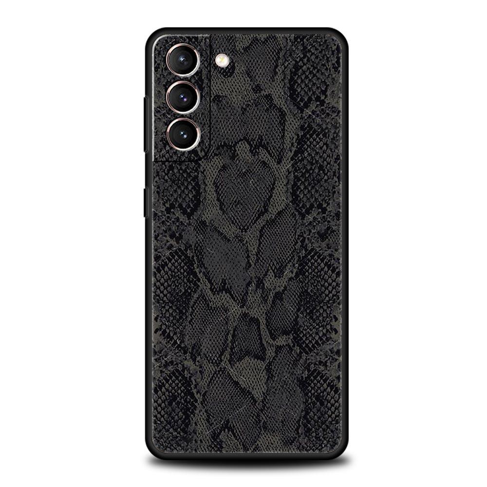 Pretty Luxury Snake Skin Phone Case For Samsung Galaxy S24 S23 S22 S20 Ultra S21 FE 5G S10 S9 Plus S10E Soft Silicone Cover