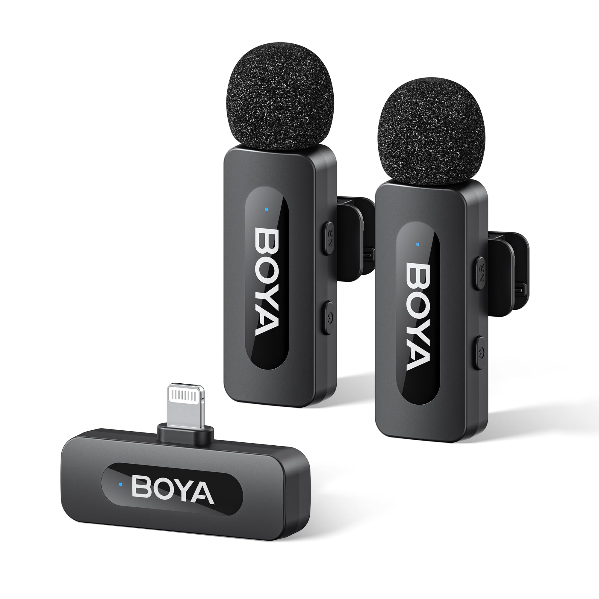 

BOYA V2 Wireless Lavalier Microphone, Lightning Compatible, for iPhone 1413 & iPad, 50m Transmission Distance, All-in-One, Noise Reduction, 9H
