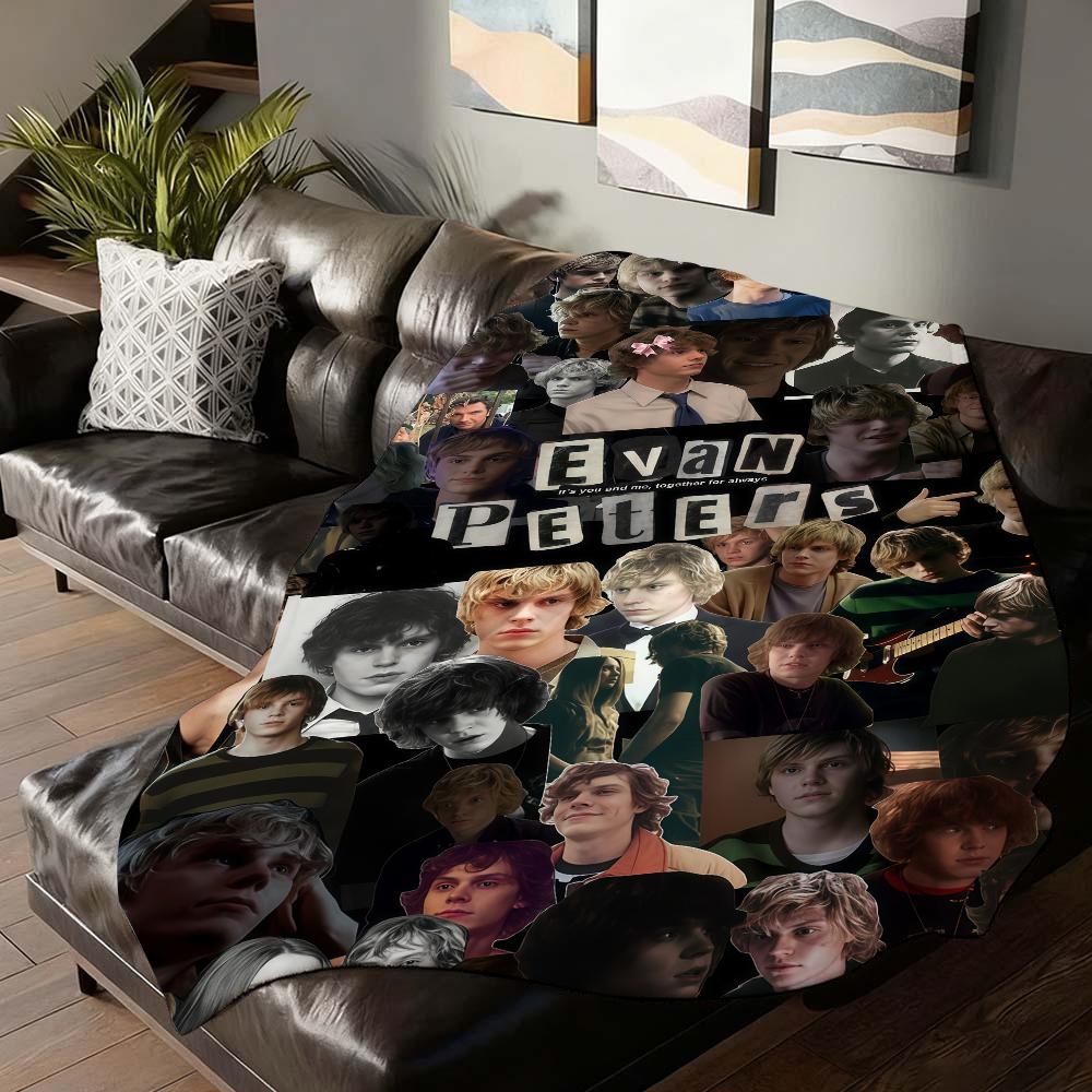 American Actor Evan Peters Blanket For Sofa Office Bed Plane Travel Sleep Read Relax Camping Soft And Warm