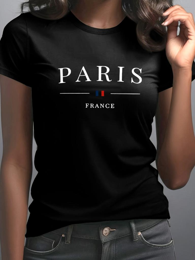 Damen Sommerkleidung kurzer Stil Damen T-Shirt mit Rundhalsausschnitt elegant und lässig Damenbekleidung Grafik-T-Shirts
