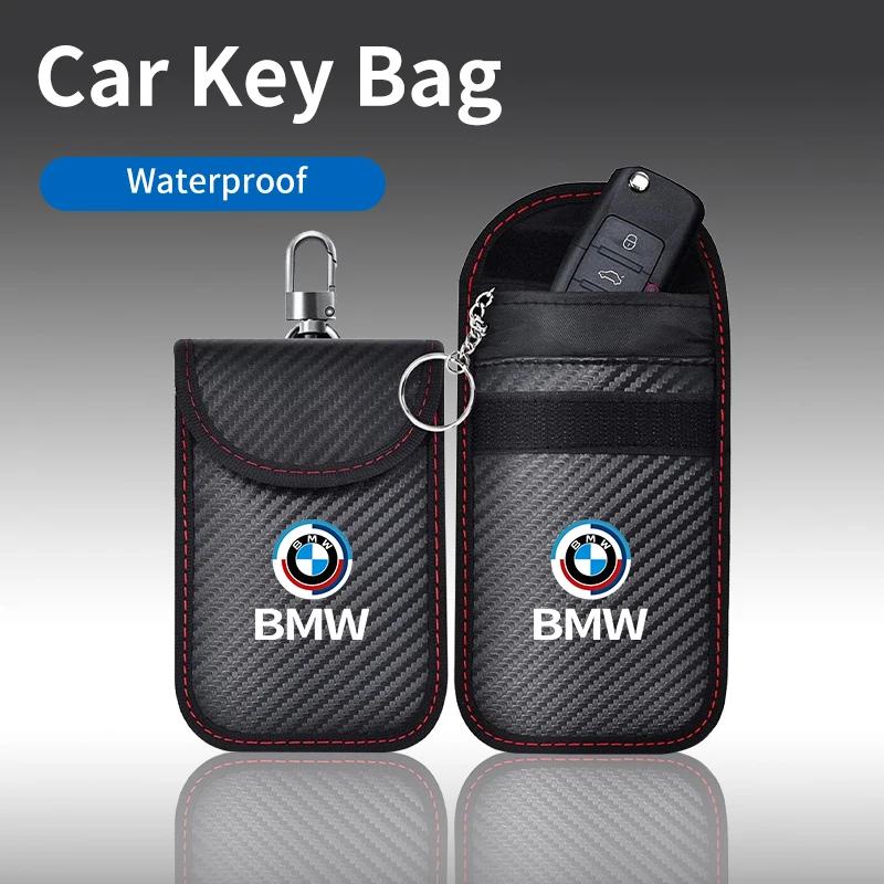 BAGI7 2026 Car Sticker Car Key Case Signal Blocker Bag RFID Shielding Pocket For BMW Performance E90 E60 F10 E39 F30 E36 G30 E87 E70 E
