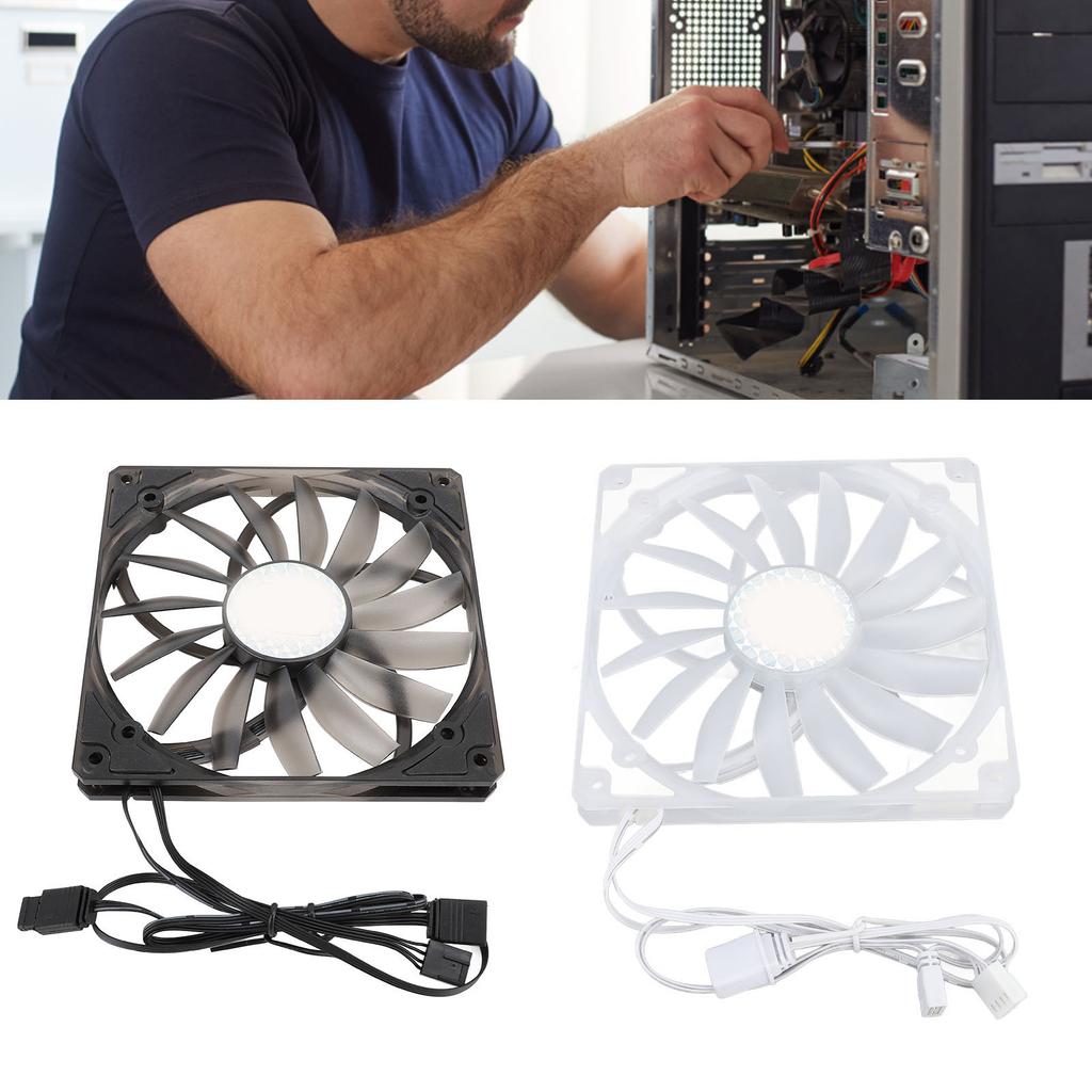 140mm ARGB PWM Fan Ultra Thin Fan Speed 300‑1100RPM 76.5CFM Hydraulic Bearing Silent Computer Case Fan 15 Blade ABS for Office