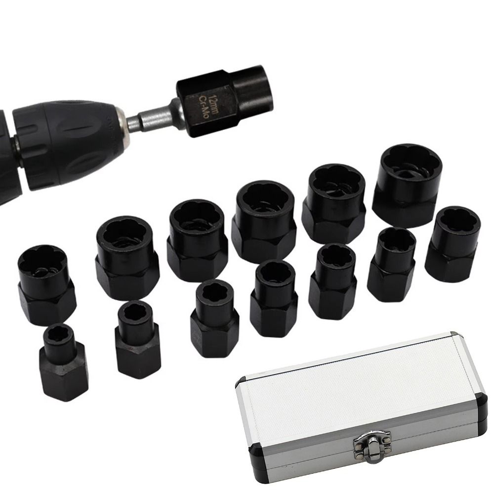 Hexagonal Design Bolt Extractor Set Wear Resist Screw Remover Tool  Damaged Bolts