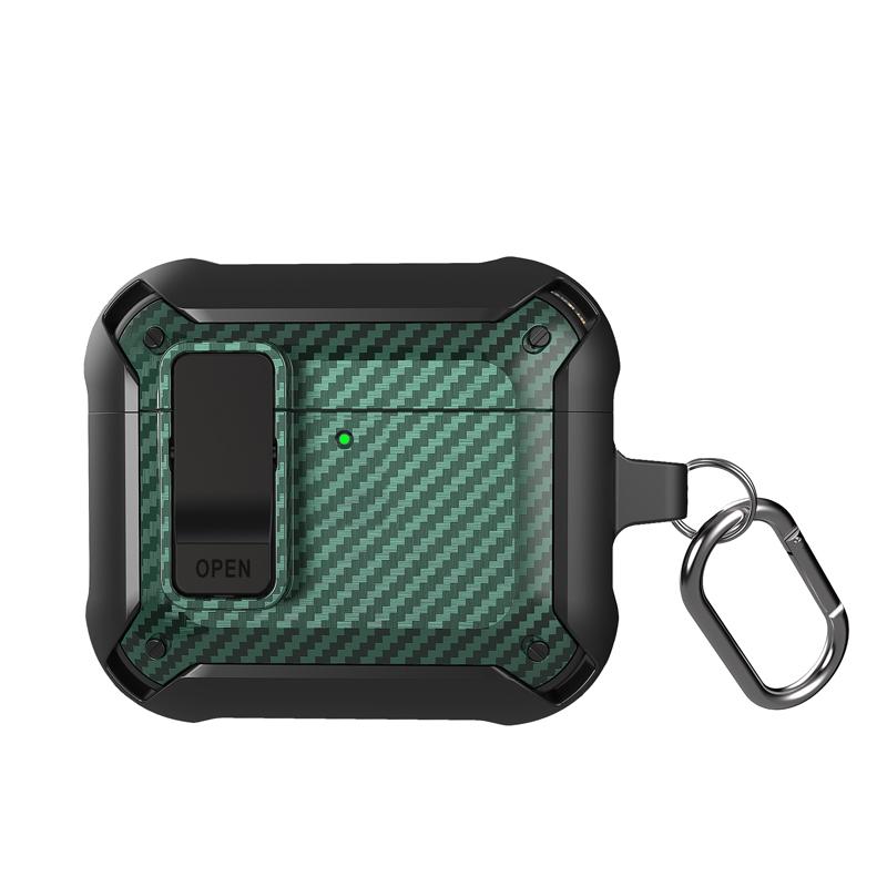 Luxury Carbon Fiber Texture TPU+PC Switch Earphone Case For Airpods 4 Shockproof Cover Airpods Pro 2 3 2 1 Accessories