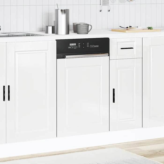 VidaXL Dishwasher Panel Porto Glossy White 45x1.5x67 Cm 854129