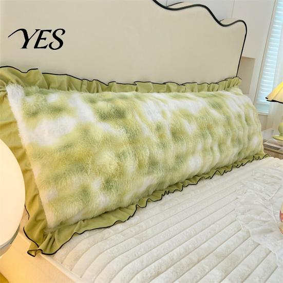 Luxury Decorative Sofa Cushion Covers Fluffy Body Pillow Cover, Faux Rabbit Fur Bed Cover with Zipper, Ruffle Hidden Zipper Trim, Plush Bubble