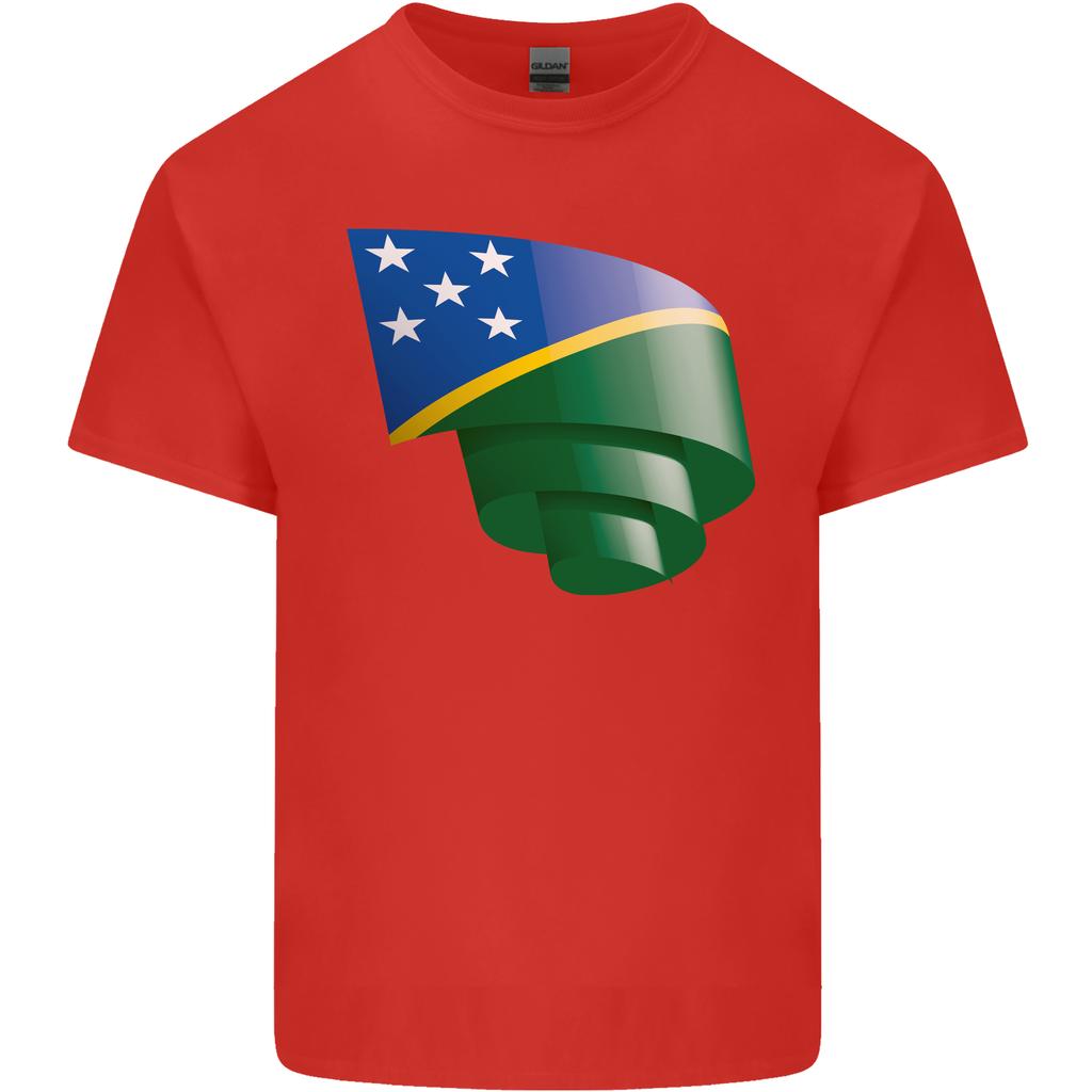 Curled Solomon Islands Flag Day Football Unisexs Light Cotton TShirt