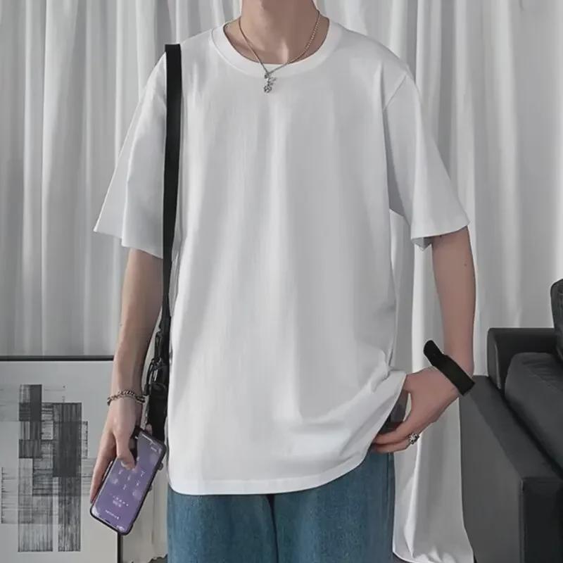 

Men s Candy Color Short-Sleeve Korean Style Loose T-Shirt - Summer Solid All-Match Five-Point Sleeve Casual Shirt Small