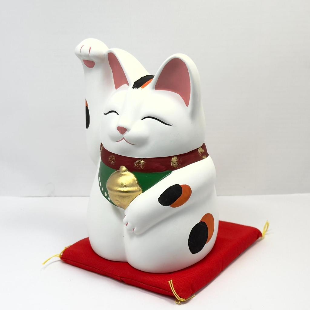 Tokoname Ware Mansuke Maneki Neko 17cm Tall Made In Japan