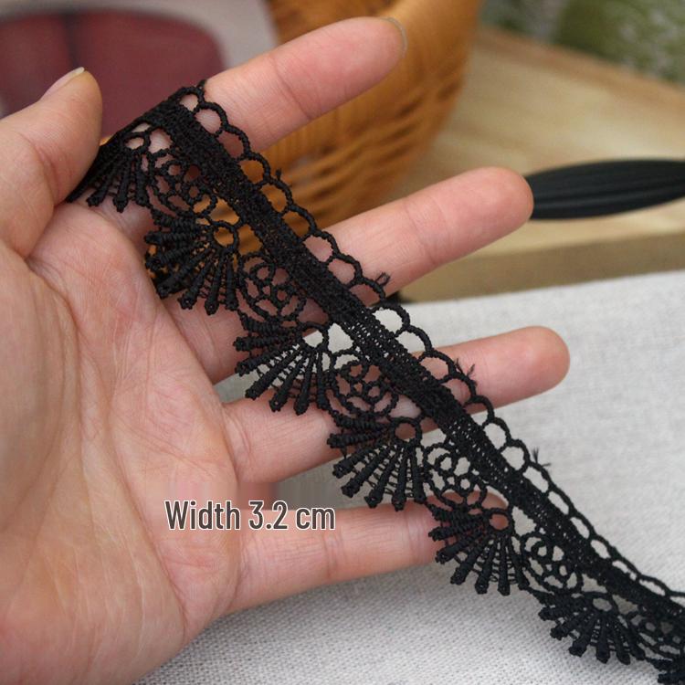 Retro Wave Polyester Lace Fabric for DIY Embroidery and Clothing Trim