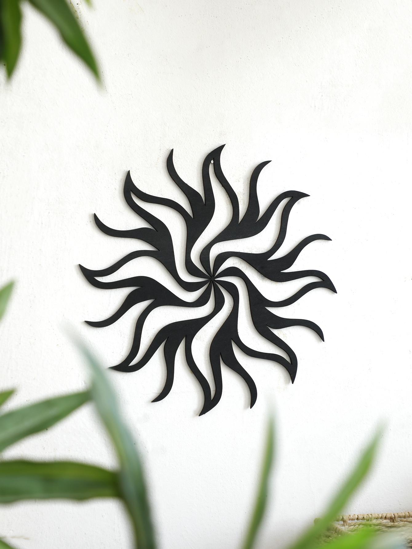 

Flame Hollow Shape Wooden Wall Mount Room Wall Decor Boho Modern Home Decoration Study Room Black Art Wall Hanging Crafts Gift