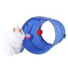 Kattunnelleksak Kattunge Lektunnel Husdjursleksaker med Skrammelklocka & Plyschboll(Blå)