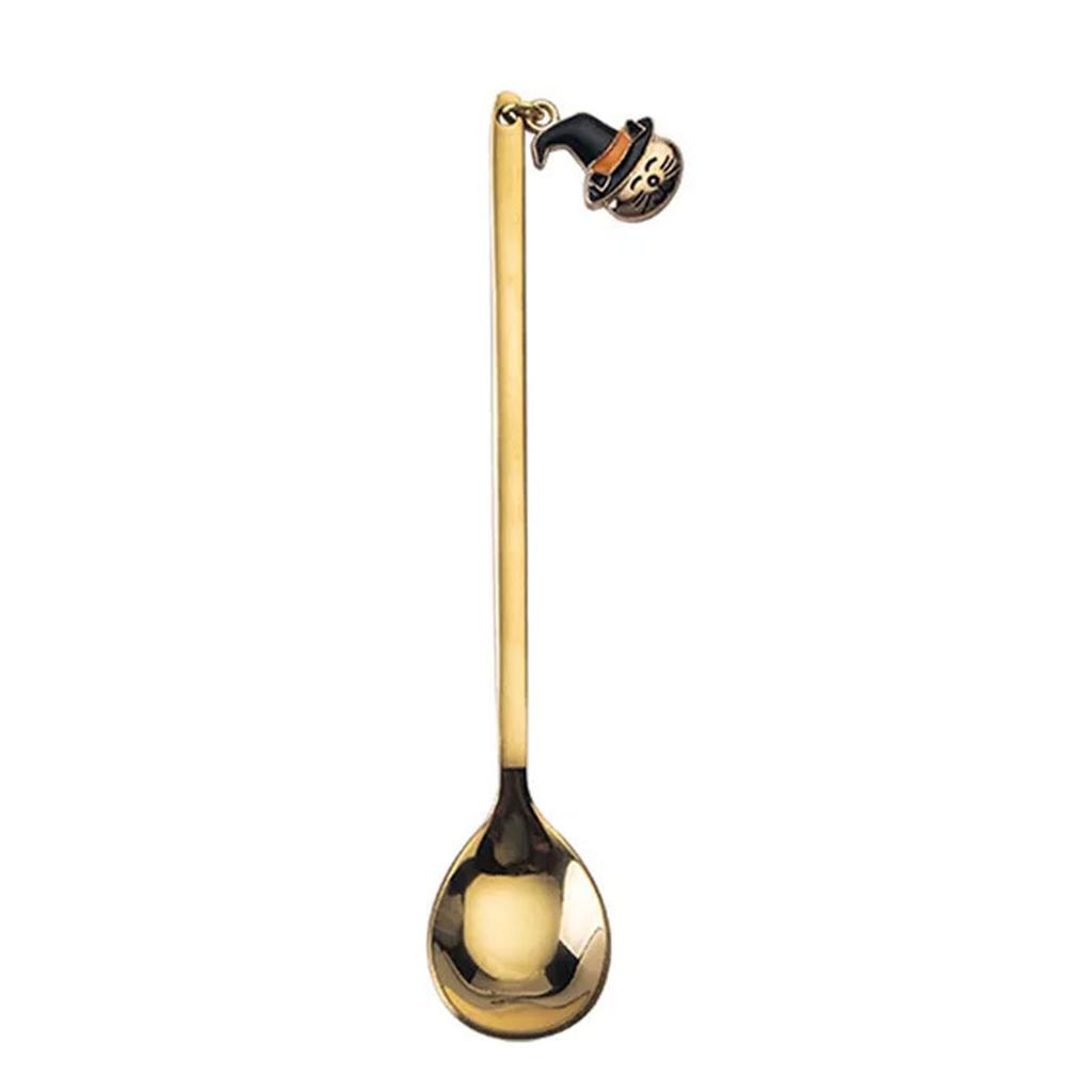 Creative Halloween Small Spoon/Fork Coffee Stirring Spoon Cake Fork Mixing Teaspoon Stainless Steel Tableware Easy C