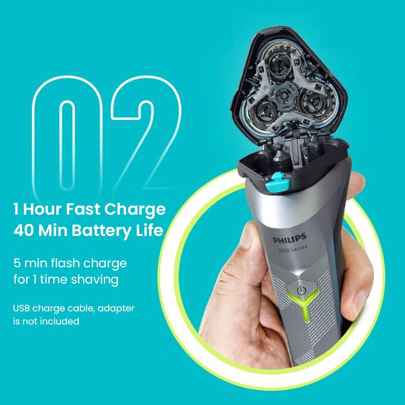 Philips S2306 Electric Shaver Philips Shaver New 2 Series Upgraded Small Whirlwind Ultra Clean Shaving Blade IPX7 Waterproof