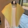 Brushed Knit Triangular Scarf Shawl - Plus Size, Warm, High-End Feel for Autumn/Winter