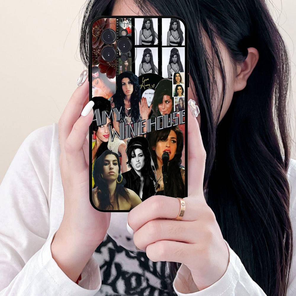 Schöne Frau A-Amy W-Winehouse Handyhülle Für Iphone 16 15 17 13 14 12 11 Pro Max Plus Schwarze Hülle Cover Case