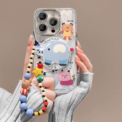 Cartoon Tier Magnetische Saug Halterung Kette Geeignet für Apple 13 Federgarn Handyhülle 14PRO Kommt mit Linsenfolie 12/11