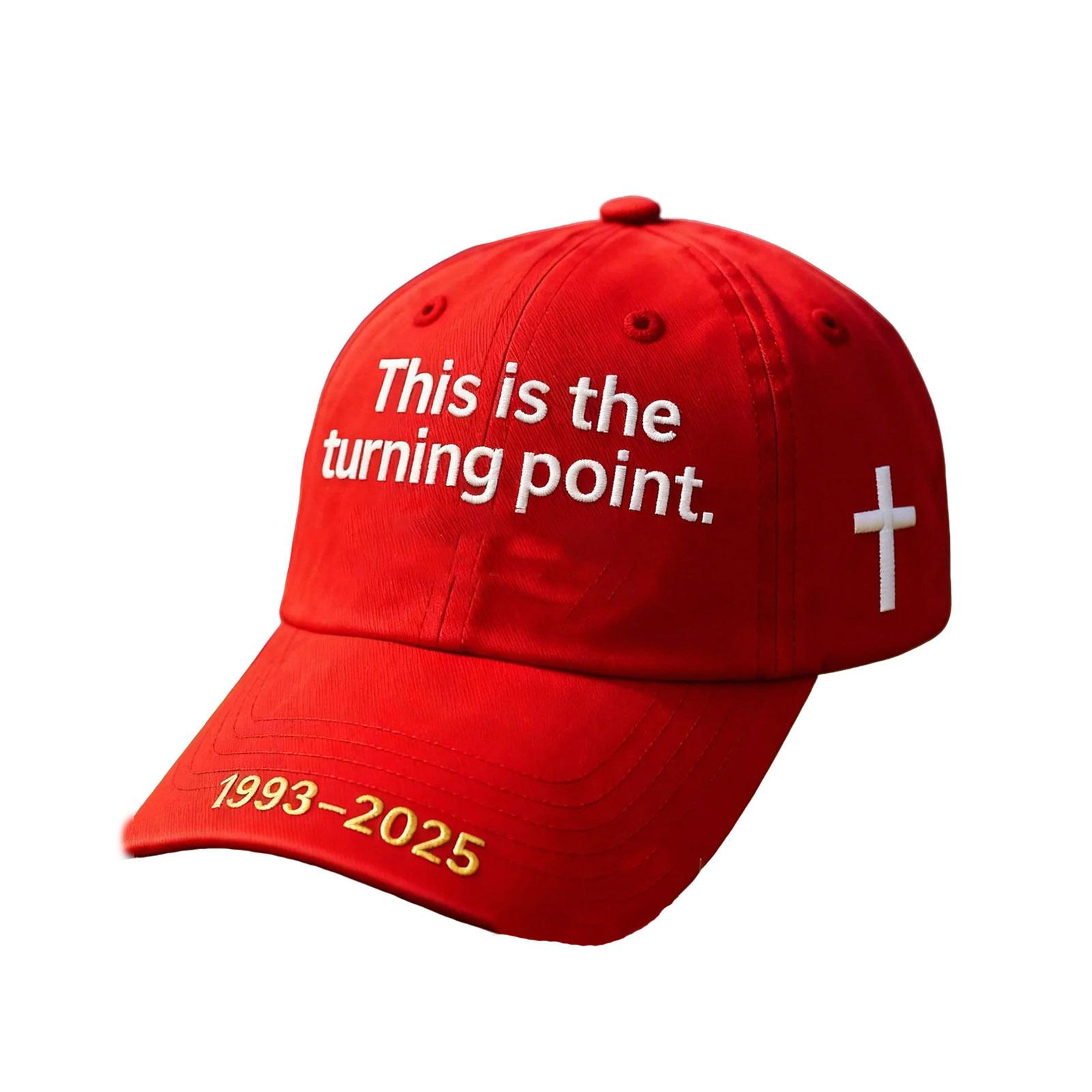 

Unisex Baseball Cap with Embroidered This is the Turning Point Print Adjustable Sports Sun Protection Hat Casual Style One Size червоний