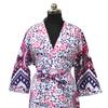 Handmade Women's Cotton Kimono Robes, Night Gown Dress, Made with Soft Light Weight Cotton Fabric, Free Size Nightwear #324