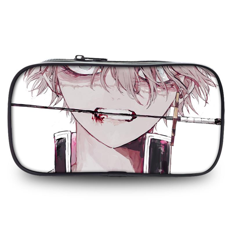 Spacious Oxford Demon Slayer Pencil Case For Students With Casual Style