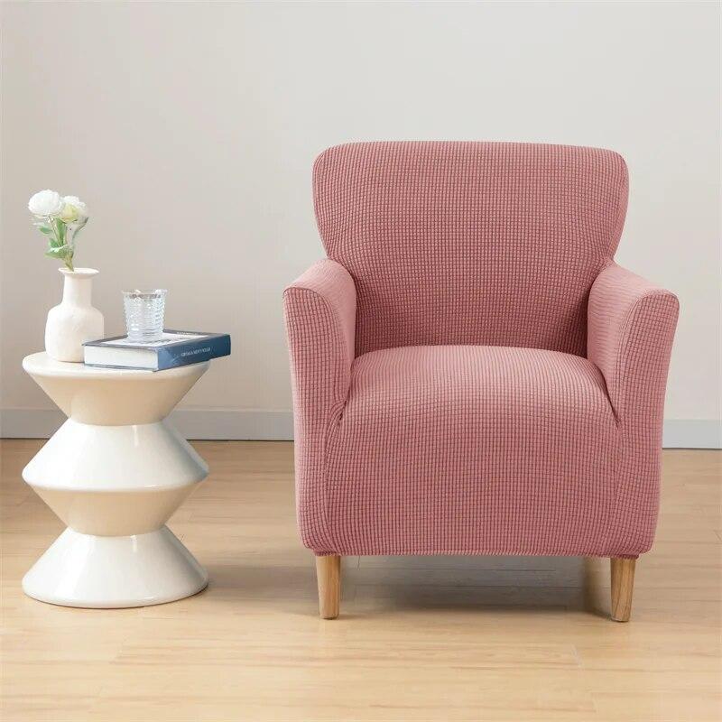 Jacquard Tub Sofa Cover Stretch Spandex Club Armchair Slipcovers Elastic Single Couch Covers for Study Bar Counter Living Room