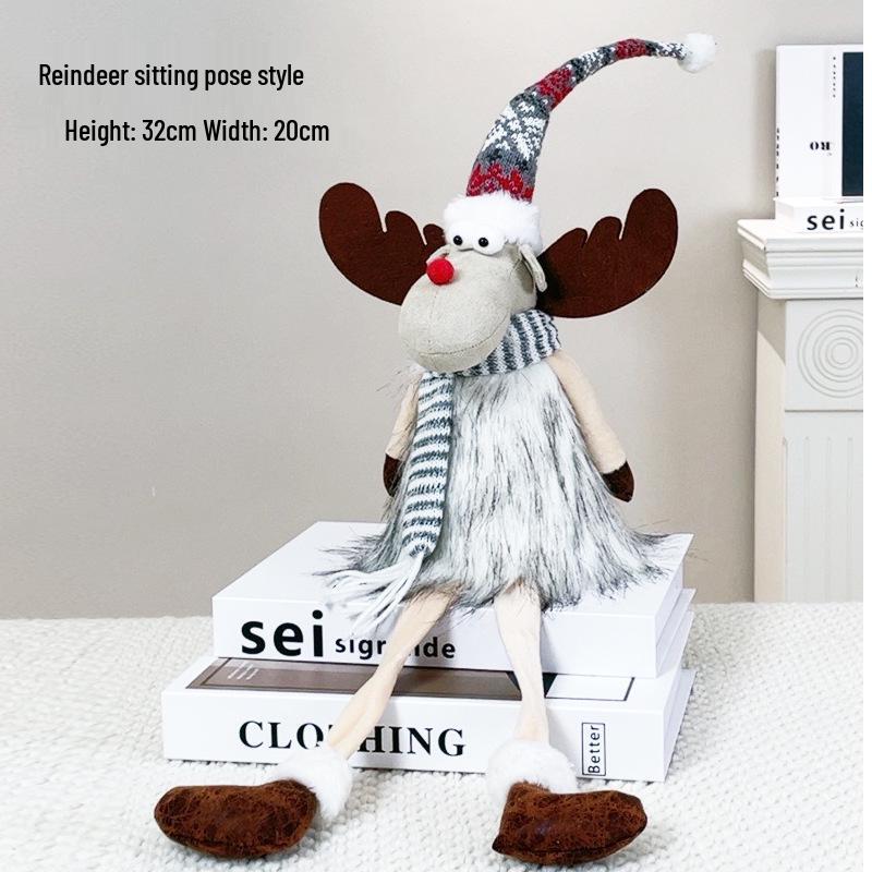 Christmas Reindeer Fawn Figurines for Desktop and Festive Decorations