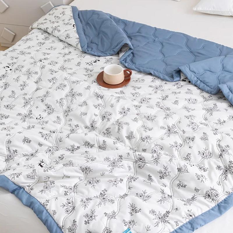 1PC Floral Style Breathable Air Conditioning Blanket Adults Kids Thin Quilt Skin-friendly