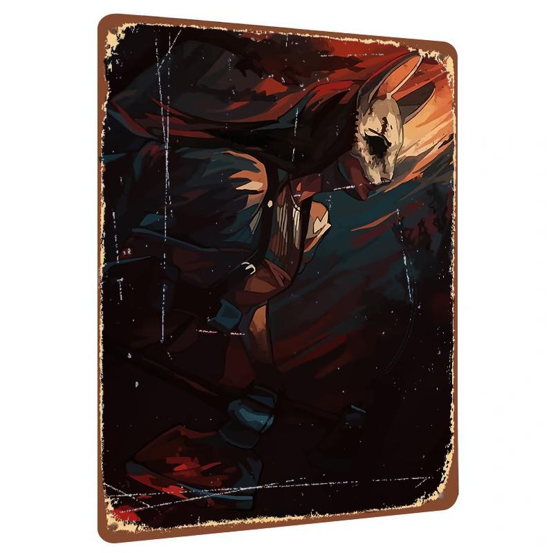

Mysterious Rabbit Mask Man Dark Art Metal Tin Sign Home Decor Living Room Bedroom Wall Hanging Ornament 20x30cm（7.8x11.8inch）
