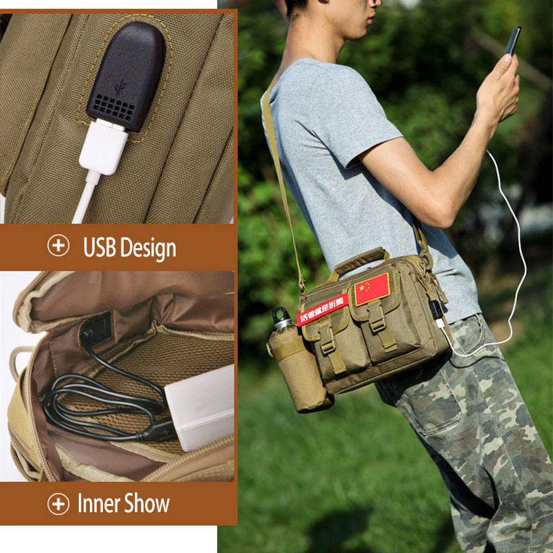 Molle Bag USB Military Tactical Messenger Bags Belt Fanny Camping Outdoor Hunting Hunting Storm Tactical Backpack XA675WA | Climbing Bags