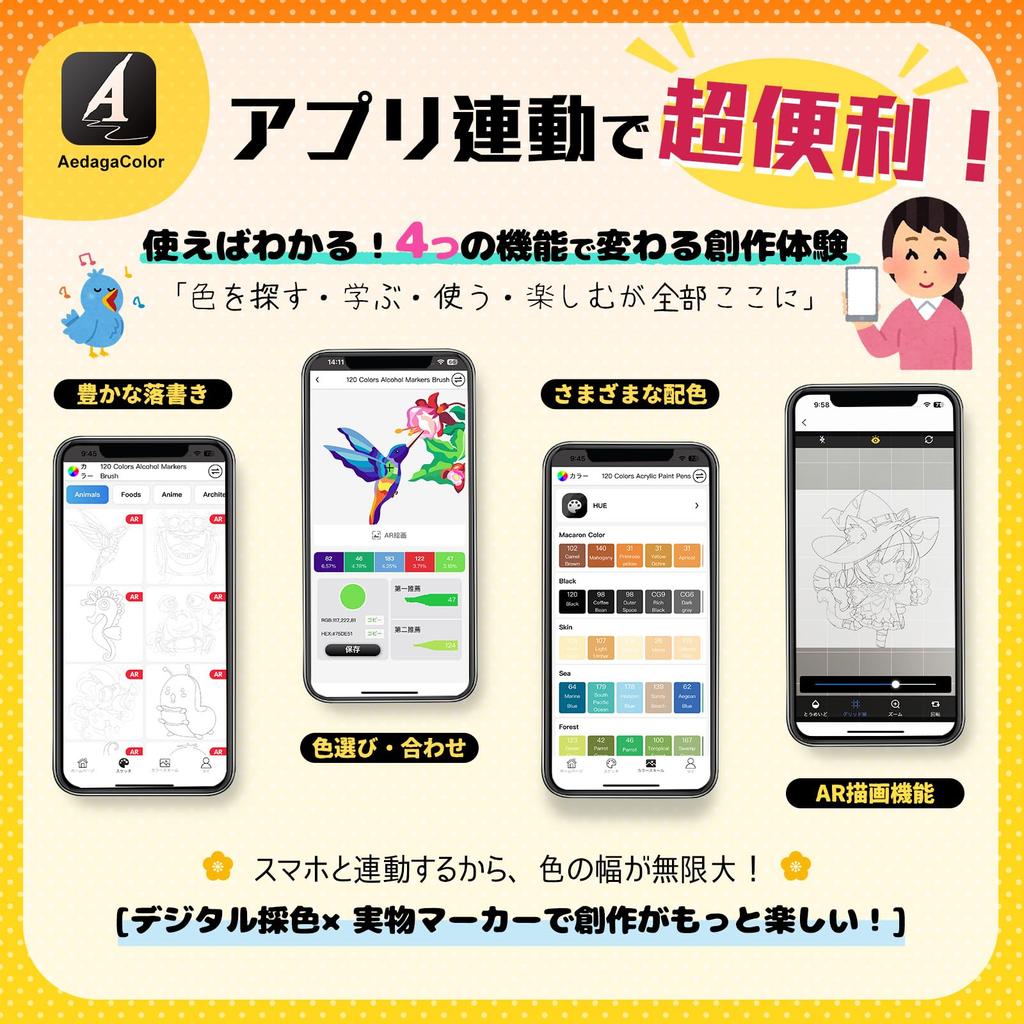 Illustration Marker Set with Free Alcohol Markers for and Manga Brush Type 80-Color App, Adults, Kids, Artists,