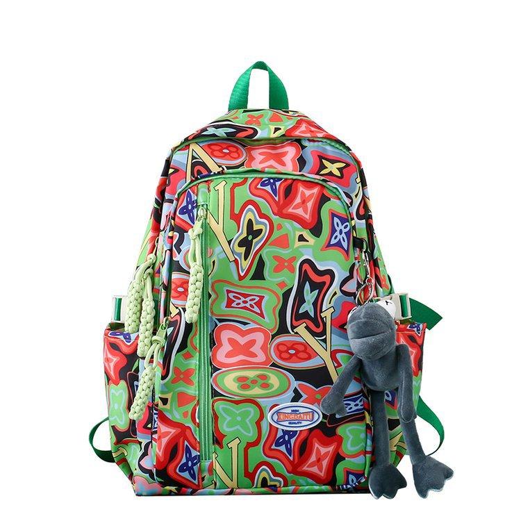 Schoolbag New Trend ins Personality Casual Graffiti Versatile Large Capacity School Bag Middle School Student Travel Backpack