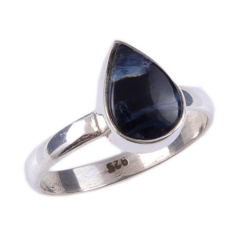 Natürlicher Pietersit Edelstein Handarbeit 925 Sterling Silber Ring Größe 6 A9t84