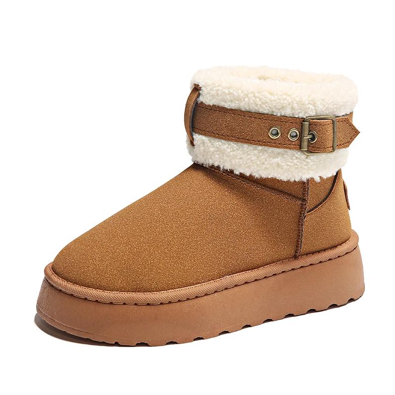 Short Boots Women Winter Warm Thickness Non-slip Shibuya Hairy Boots 2024 Personalized Fashion Snow Boots