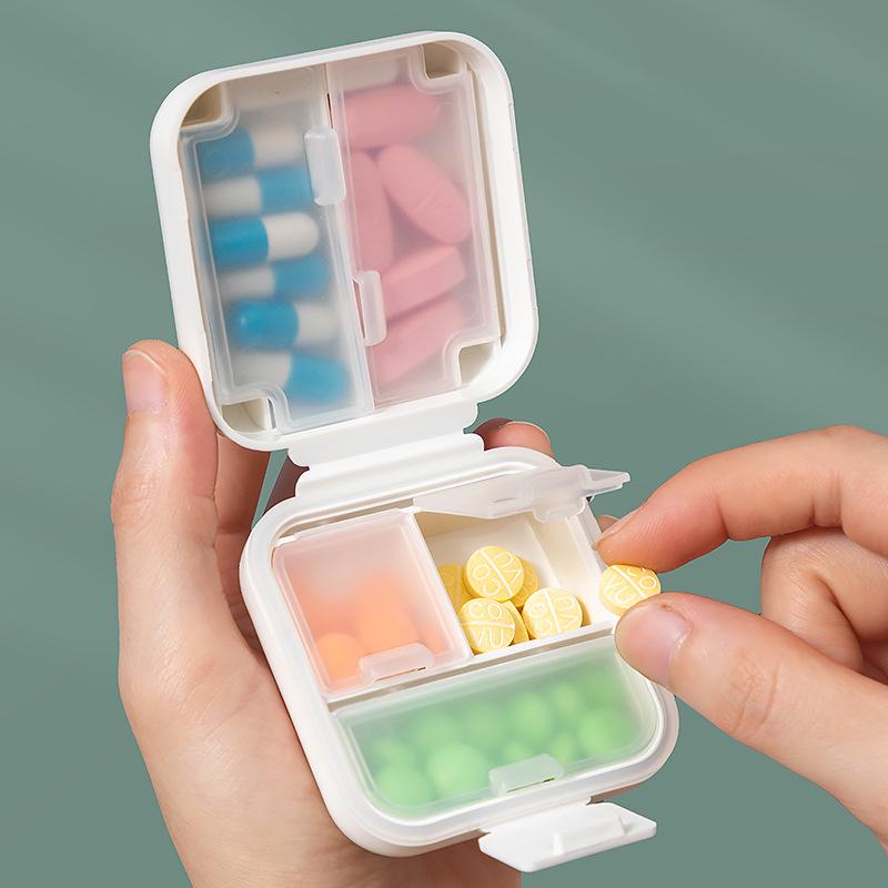 Desktop Mini Seven-Day Pill Organizer with Lid - Portable, Sealed Medicine Storage Box