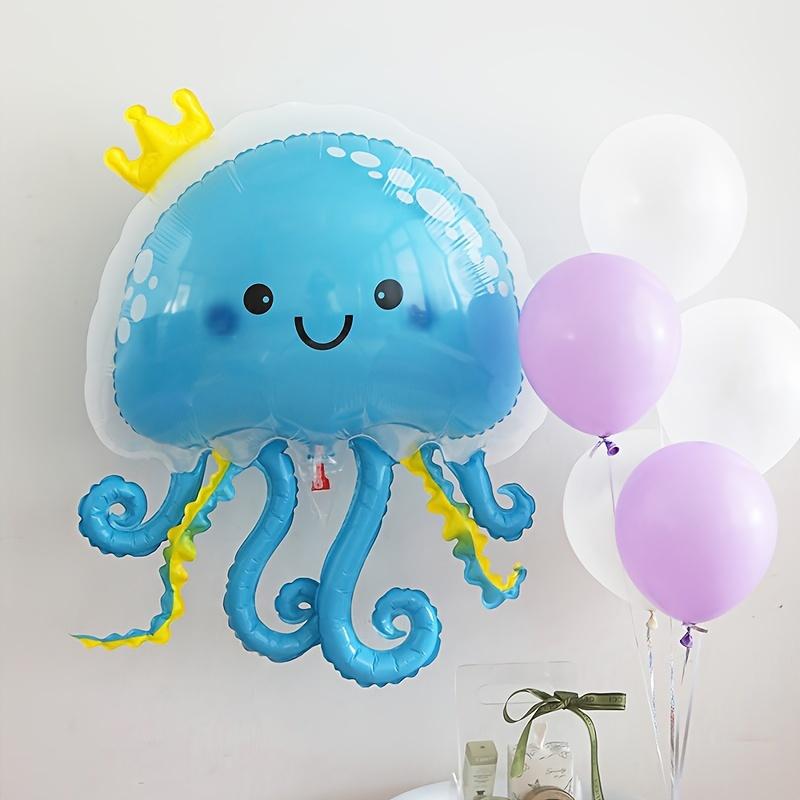 Jellyfish Aluminum Foil Balloon 2-piece Set - Ocean Themed Birthday Party Decorations, Mermaid Party Supplies, Gender Revealing Shower Photo Props