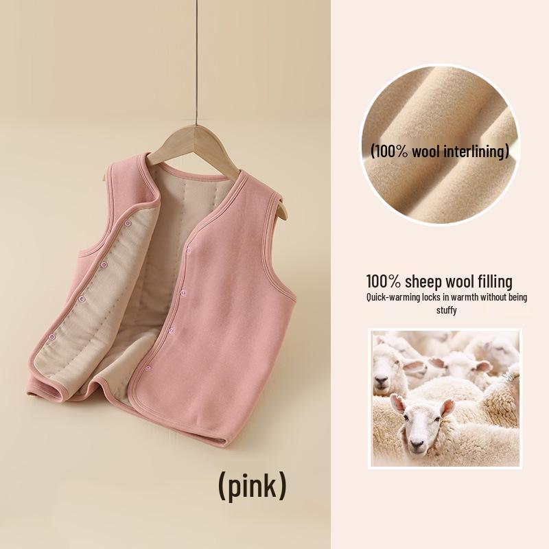 

Детская школьная форма Теплый шерстяной жилет Куртка без рукавов 120 cm розовый