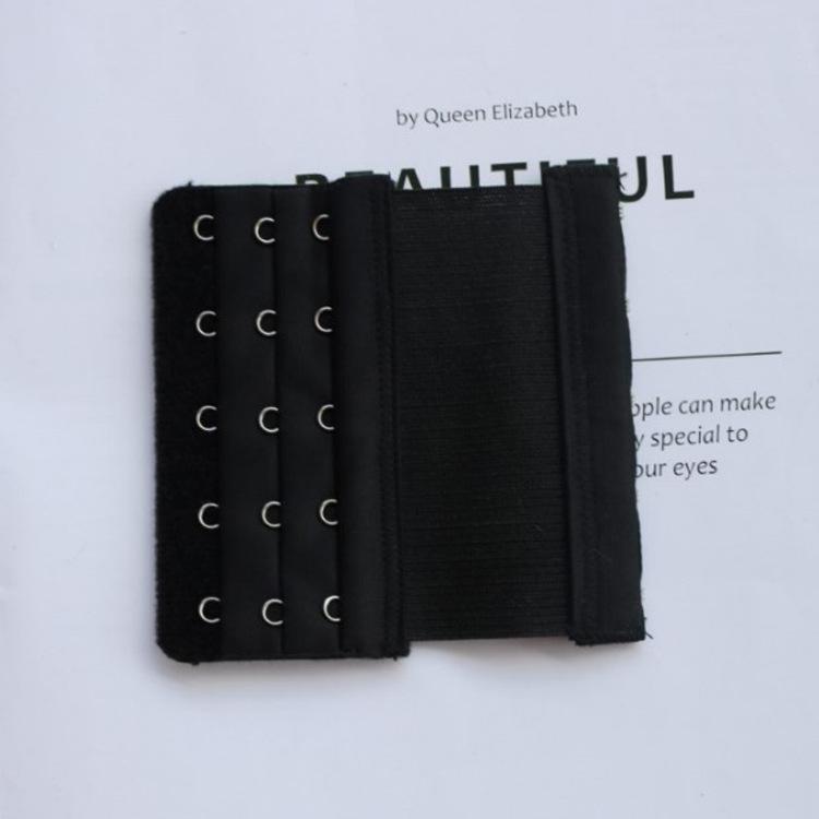 Stainless Steel Bra Extender with Elastic Clasp and Five-Hook, Three-Row Stretch Design No Individual Packaging чёрный