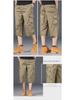 Shorts Casuais de Verão Masculinos de Corte Solto com Vários Bolsos e Comprimento Médio