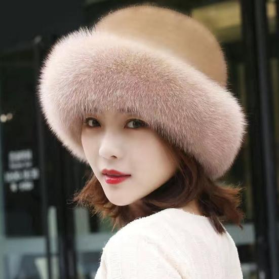 Women Hat Solid Color Fluffy Thickened Ear Protection Dome Winter Coldproof Elegant Russian Hat Faux Fur Headband Streetwear