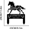 Metal Memorial Garden Stake for Horse Lover, Sympathy Grave Marker, Ranch Outdoor Decor
