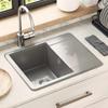 Grey Kitchen Sink 560 X 460 Mm Made of 80percent  Quartz and 20percent  Resin