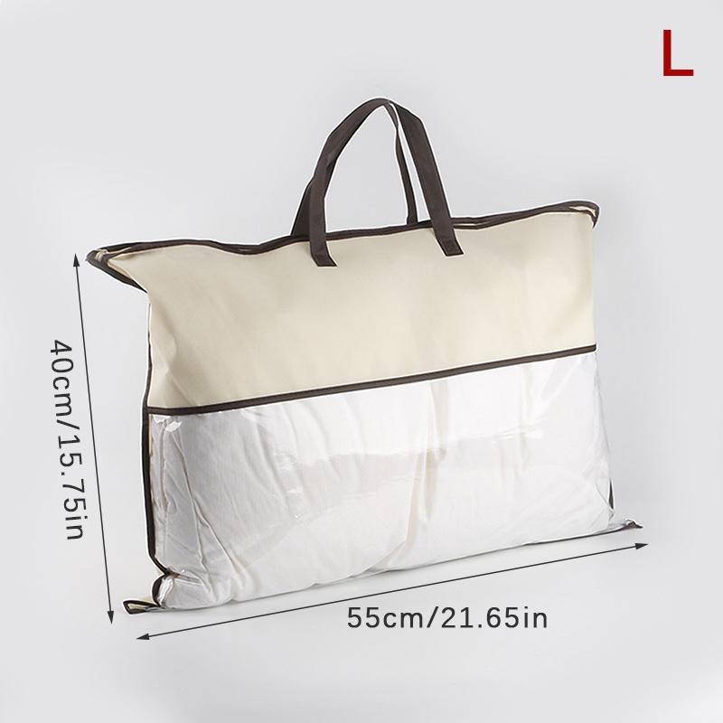 Transparent Non-Woven Pillow Packed Quilt Blanket Zipper Dustproof Storage Bag Household Organizer Bag Tote Bag Various Sizes