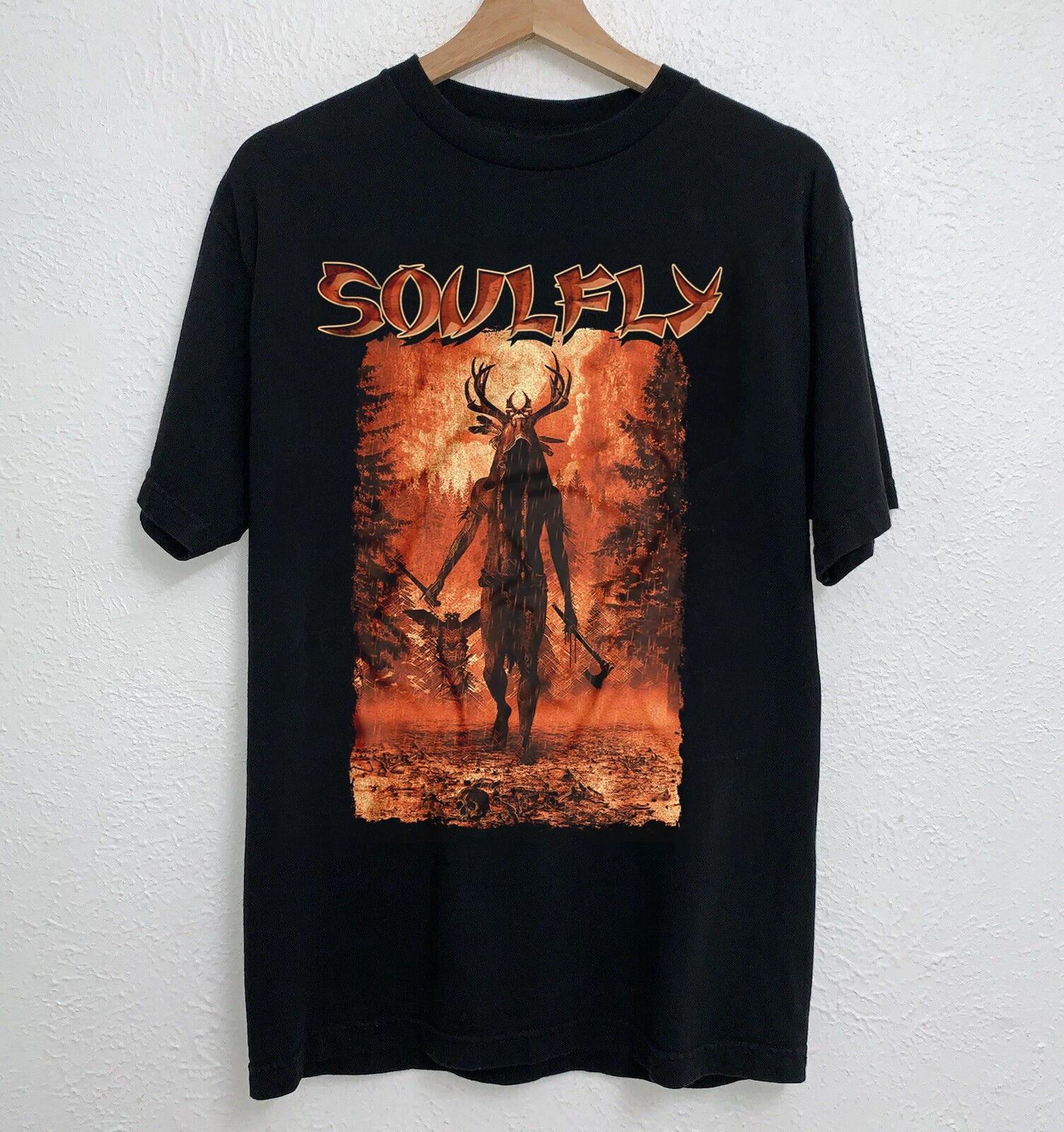 Soulfly - Wendigo 2023 Tour Short Sleeve Black All Size Shirt AC1901 M