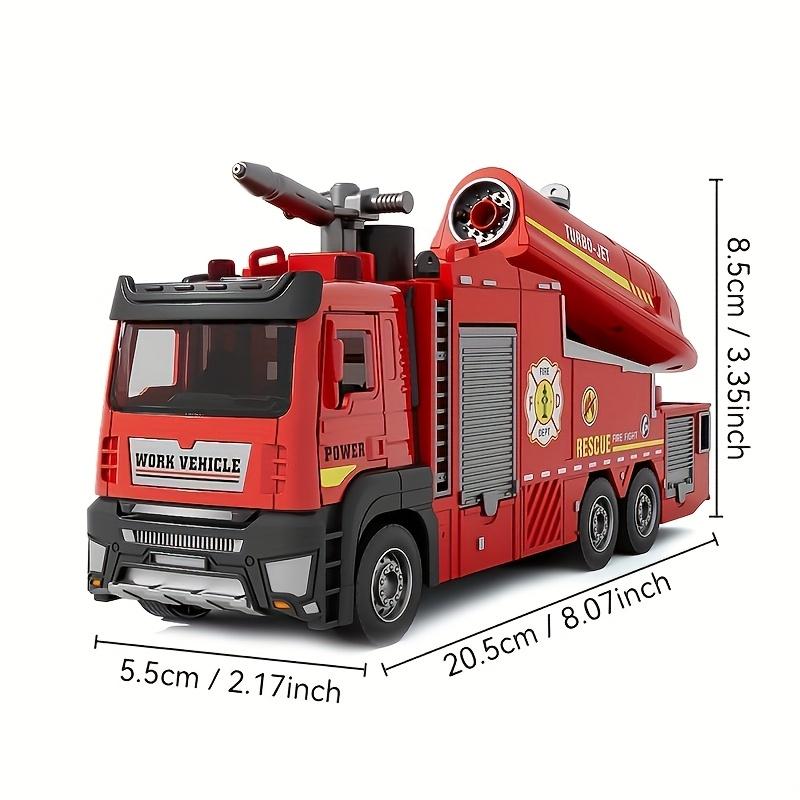A Fire Truck with an Alloy Cabin, Can Spray + Water Spray, Move Forward, Suitable for Over 6 Years Old, Perfect Gift