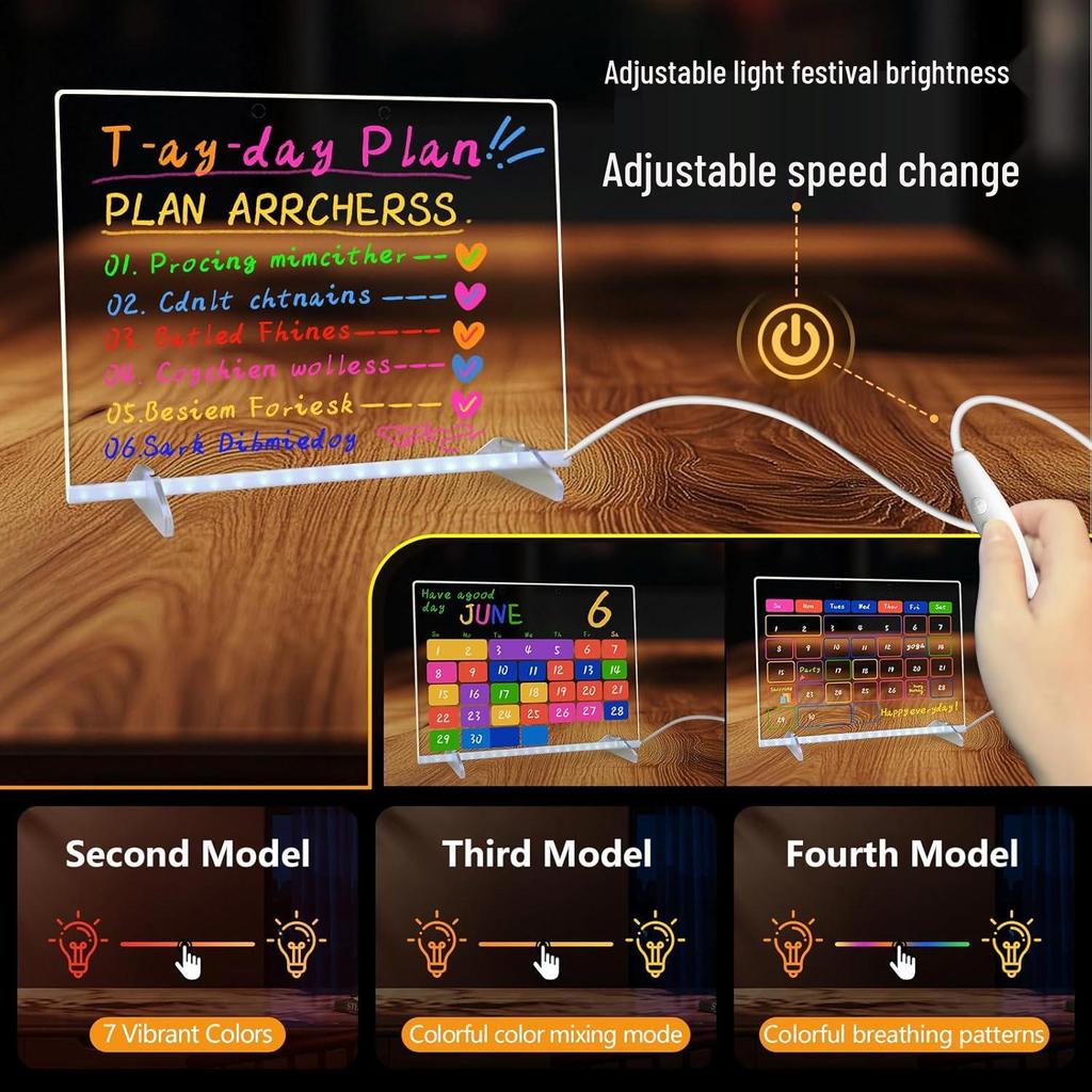 LED Luminous Acrylic Drawing Display Board Stand