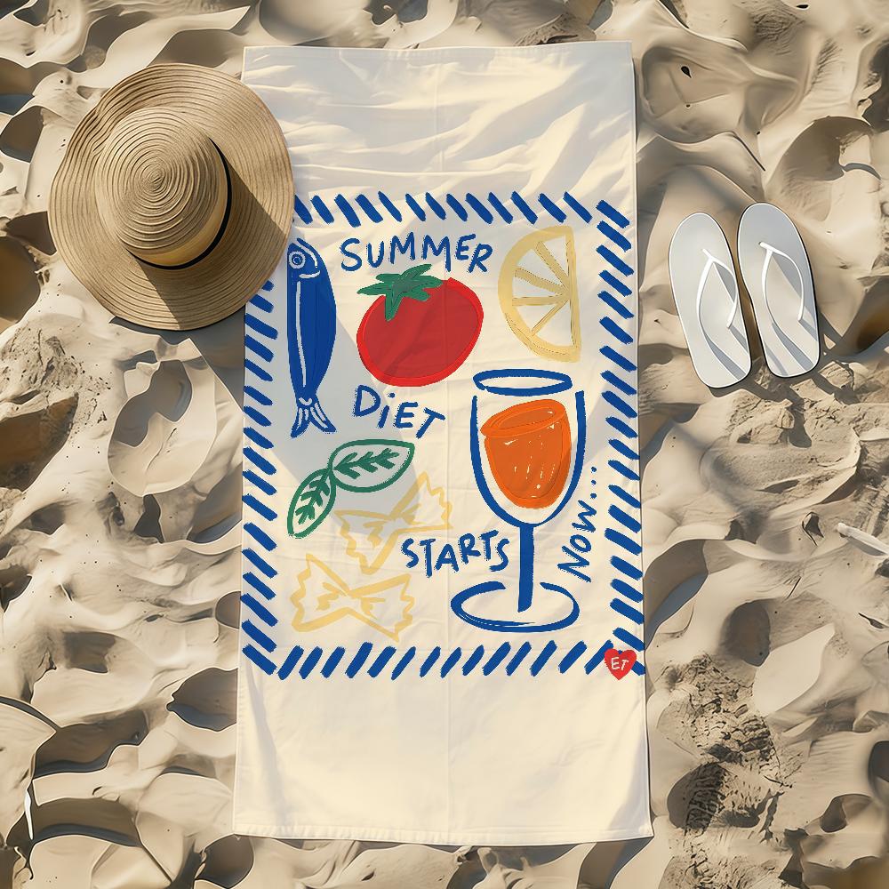 Sardines Nordic Towel Beach Towel Oversized Quick Dry Towel Absorbent Soft Swim BeachTowels for Men Women