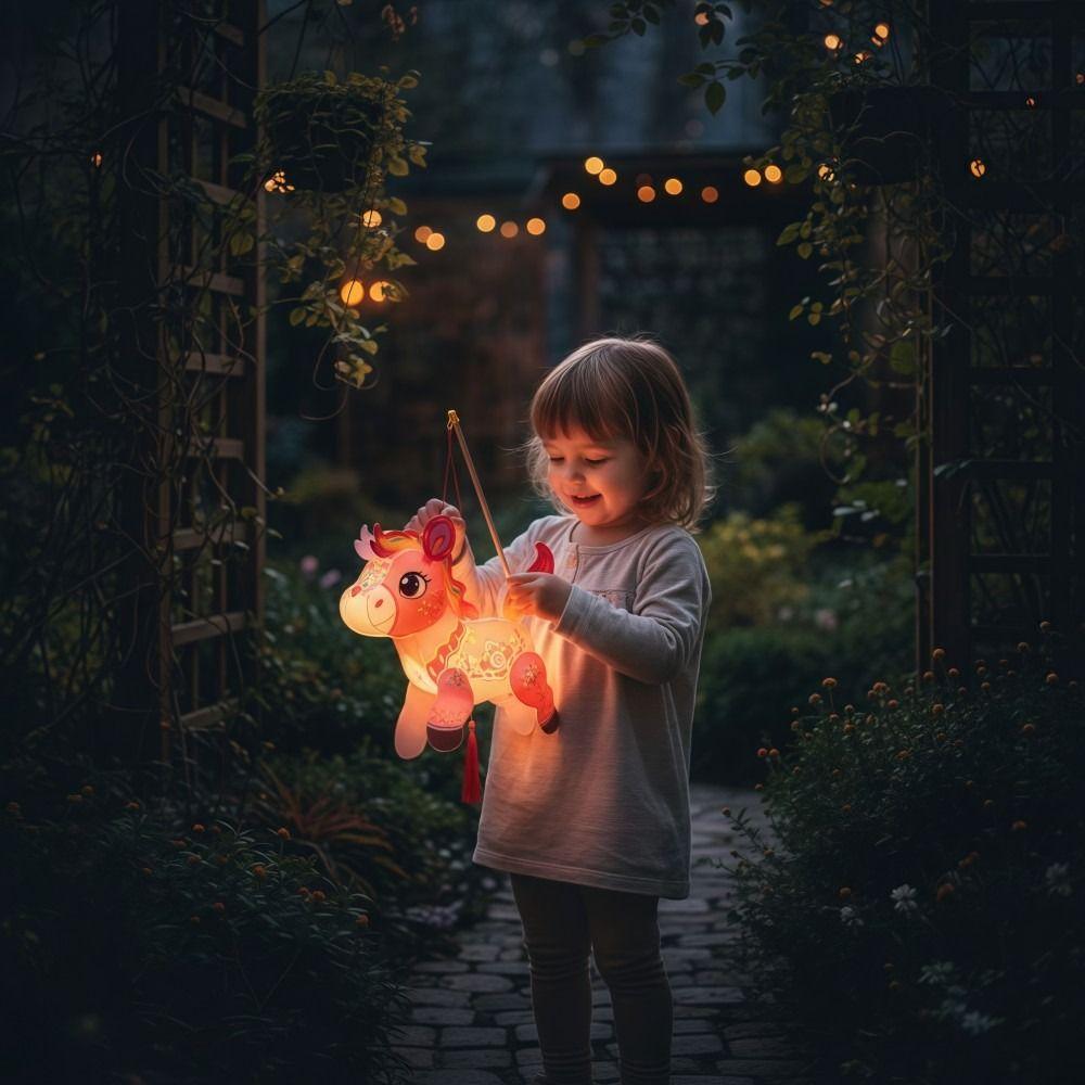 Cartoon Horse Year Lanterns DIY Handmade New Year Lanterns  Holiday Kid's Toys