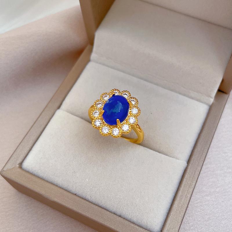 316L Stainless Steel  Irregular Zircon Layer Ring For Women Exquisite Vintage Handmade Jewelry