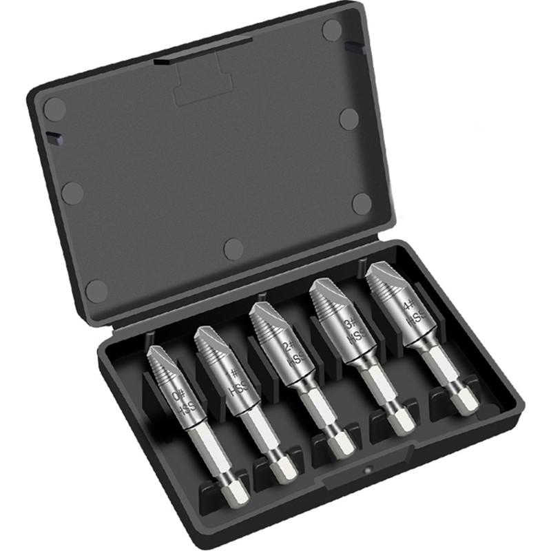 

5Pcs High Speed Steel Damaged Screw Extractor Drill Bit Set Broken Screw Remover Bolt Extractor Tool