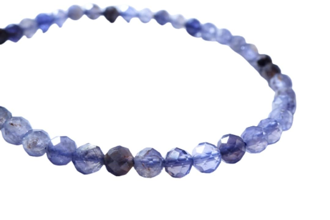 

камінь для щасливого Іолітового Браслета для Чоловіків та Сили Натуральний 4мм Круглий Клас AAA 18см Каноіші [Захисник життя!] Жінки, Камінь, Камінь, Огранювання, (Для синій